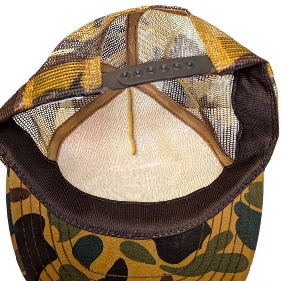 Vintage Men's Snapback Hat Ducks Unlimited Sponsor‎ Cap Hunting Camo 80s Trucker - Picture 7 of 8